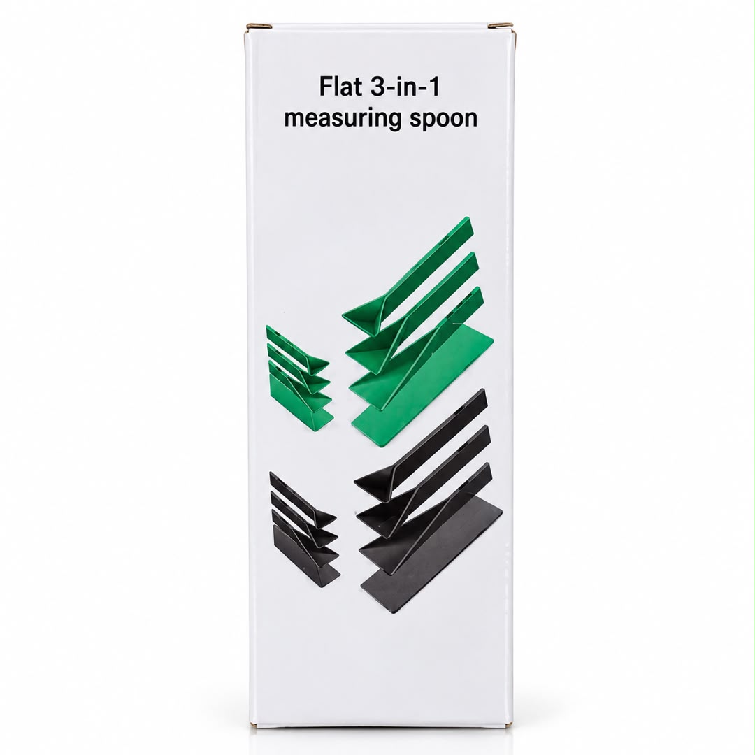Flat 3-in-1 Measuring Spoon – Space-Saving Kitchen Tool